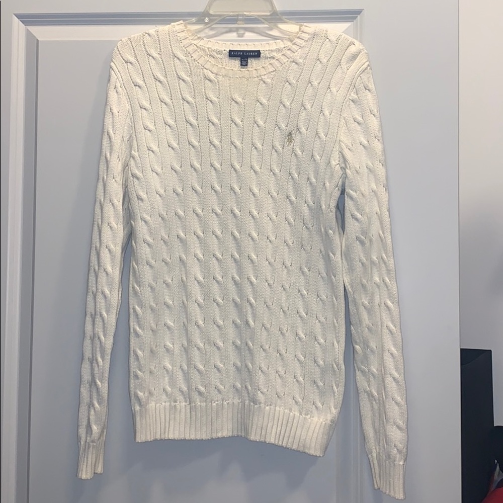 White/Cream Ralph Lauren Cableknit Sweater
